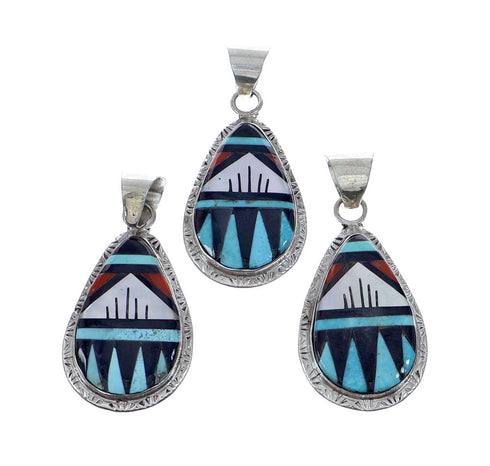 Native American Multicolor Genuine Sterling Silver Pendant NN20688