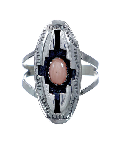 Navajo Genuine Sterling Silver Rhodochrosite Ring Size 7 NN20697
