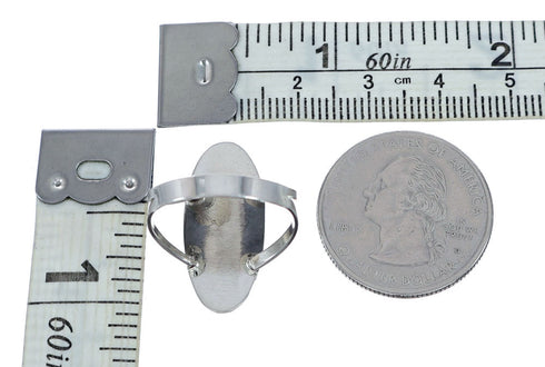 Navajo Genuine Sterling Silver Rhodochrosite Ring Size 7 NN20697