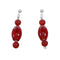 Navajo Carnelian Silver Bead Post Dangle Earrings NX11819