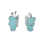 Zuni Genuine Sterling Silver Turquoise Butterfly Post Earrings NX11846