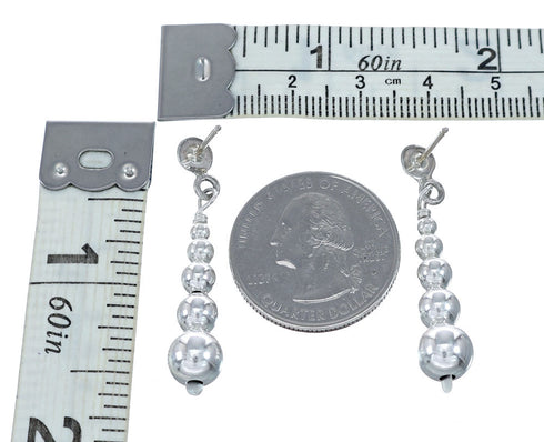 Native American Sterling Silver Bead Post Dangle Earrings NX11824