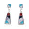 Zuni Multicolor Sterling Silver Post Dangle Earrings NX11822