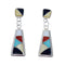 Zuni Multicolor Sterling Silver Post Dangle Earrings NX11823