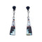 Authentic Zuni Sterling Silver Multicolor Inlay Post Dangle Earrings NX11842