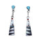 Authentic Zuni Sterling Silver Multicolor Inlay Post Dangle Earrings NX11843