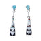 Authentic Zuni Sterling Silver Multicolor Inlay Post Dangle Earrings NX11844