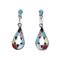 Zuni Multicolor Sterling Silver Post Dangle Tear Drop Earrings NX11826