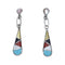 Zuni Native American Multicolor Sterling Silver Post Dangle Earrings NX11838