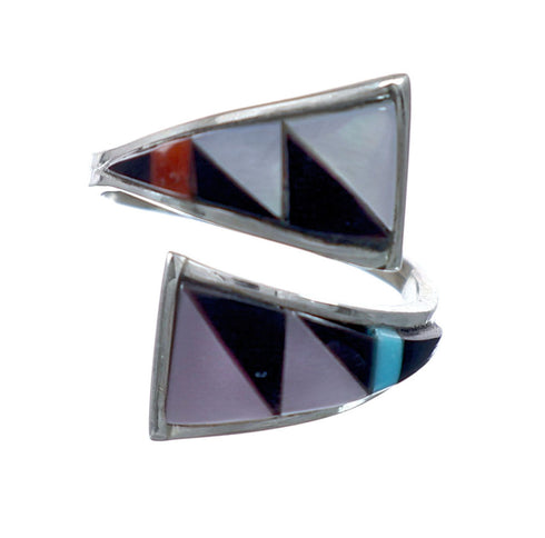 Zuni Multicolor Inlay Adjustable Ring Size 5, 6, 7 NX11851