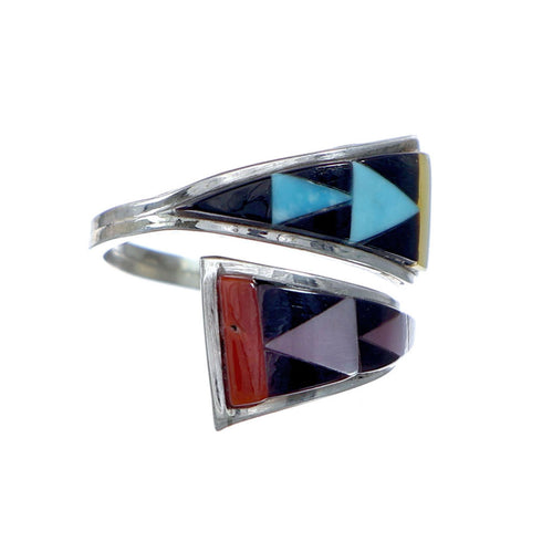Zuni Multicolor Inlay Adjustable Ring Size 5, 6, 7 NX11855