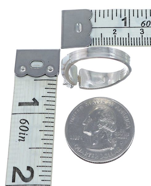 Opal Genuine Sterling Silver CZ Zuni Jewelry Ring Size 6-3/4 NN20731