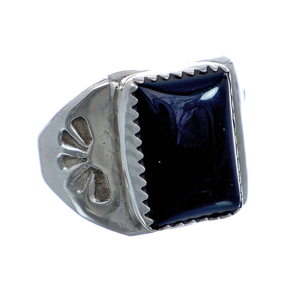 Classic Sterling Silver Onyx Ring Size 8-3/4 NN20759
