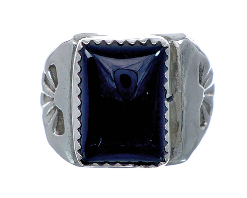 Classic Sterling Silver Onyx Ring Size 8-3/4 NN20759
