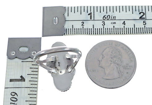 Multistone Leaf Onyx Native American Sterling Silver Ring Size 8-3/4 NN20802