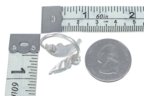 Silver Blue Opal Inlay Zuni Adjustable Butterfly Ring Size 7,8,9 NN20745