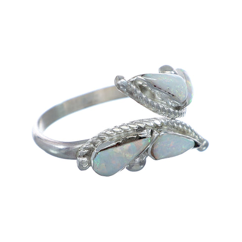 Sterling Silver Opal Inlay Zuni Adjustable Butterfly Ring Size 9,10,11 NN20773