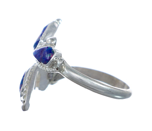 Sterling Silver Opal Inlay Zuni Adjustable Butterfly Ring Size 9,10,11 NN20771