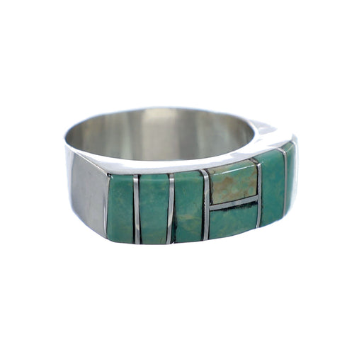 Turquoise Inlay Zuni Ring Size 9 NN20749