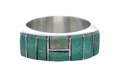 Turquoise Inlay Zuni Ring Size 9 NN20749