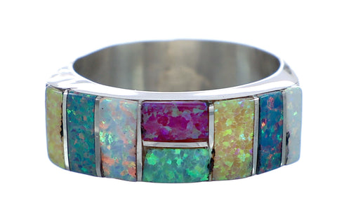 Multicolor Opal Inlay Zuni Ring Size 8-3/4 NN20751