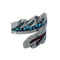 Sterling Silver Turquoise Coral Chip Inlay Adjustable Native American Ring Size 8,9,10 NN20747