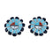 Zuni Multicolor Inlay Sunface Sterling Silver Post Earrings NN20743