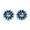Zuni Multicolor Inlay Sunface Sterling Silver Post Earrings NN20742