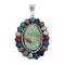 Navajo Native American Sterling Silver Turquoise Treasure Pendant NN20699