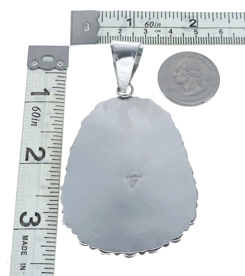 Native American Turquoise Multi-Stone Sterling Silver Pendant NN20709