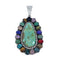 Navajo Native American Sterling Silver Turquoise Treasure Pendant NN20704