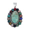 Navajo Native American Sterling Silver Turquoise Treasure Pendant NN20707