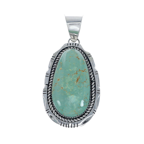 Authentic Navajo Kingman Turquoise Sterling Silver Pendant NN20713