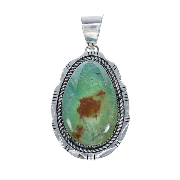 Authentic Navajo Kingman Turquoise Sterling Silver Pendant NN20712