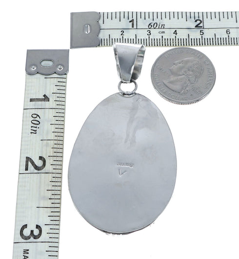Authentic Navajo Kingman Turquoise Sterling Silver Pendant NN20712