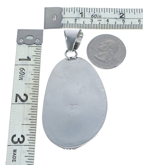 Authentic Navajo Kingman Turquoise Sterling Silver Pendant NN20710