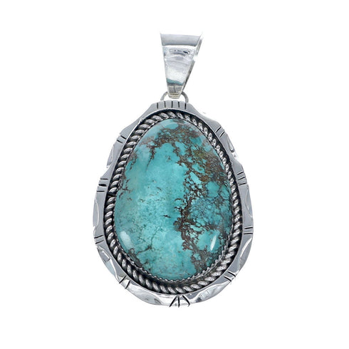 Authentic Navajo Turquoise Sterling Silver Pendant NN20716