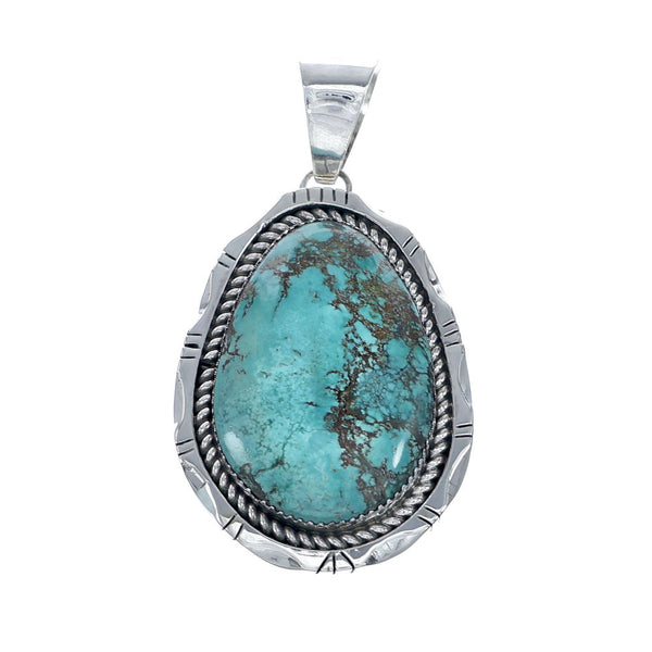 Authentic Navajo Turquoise Sterling Silver Pendant NN20716