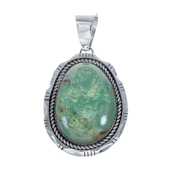 Authentic Navajo Kingman Turquoise Sterling Silver Pendant NN20711