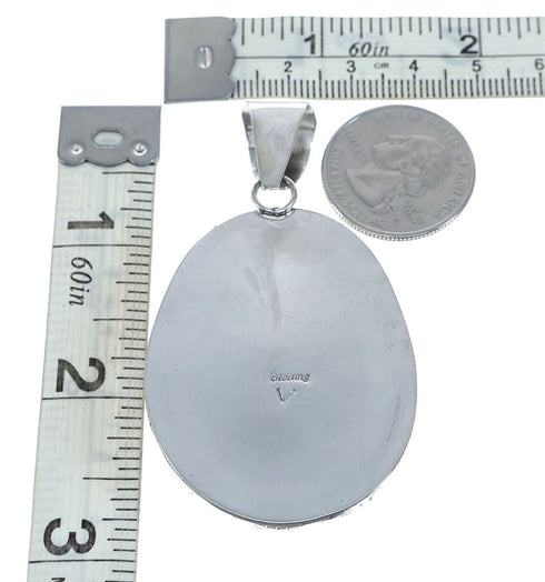 Authentic Navajo Kingman Turquoise Sterling Silver Pendant NN20711