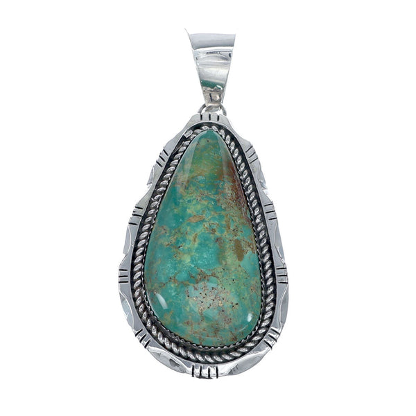 Authentic Navajo Kingman Turquoise Sterling Silver Pendant NN20714