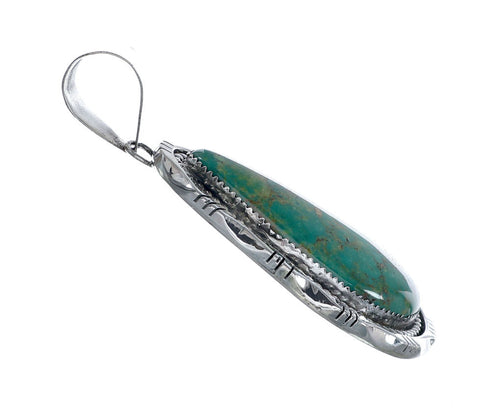 Authentic Navajo Kingman Turquoise Sterling Silver Pendant NN20714