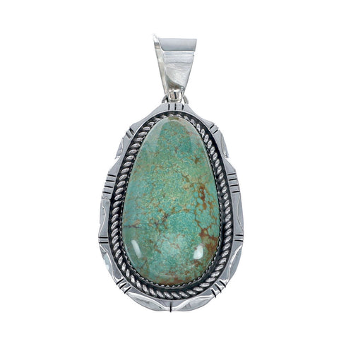 Authentic Navajo Kingman Turquoise Sterling Silver Pendant NN20715