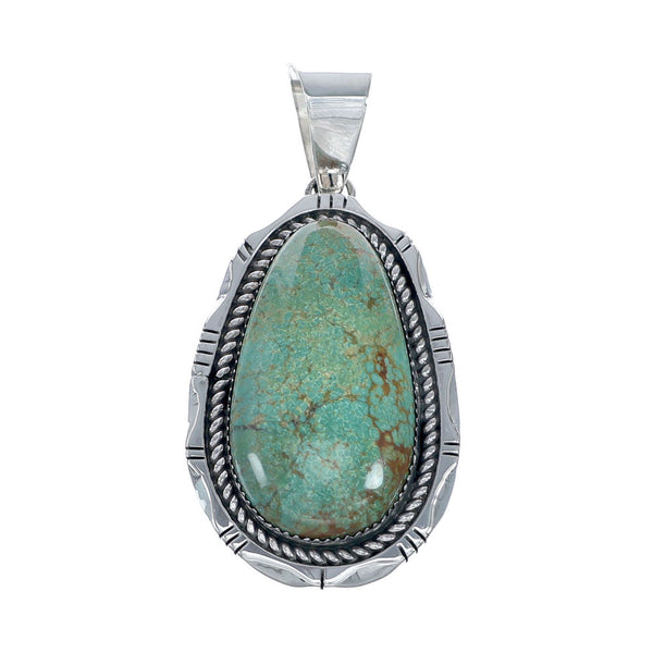 Authentic Navajo Kingman Turquoise Sterling Silver Pendant NN20715