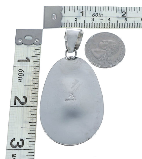 Authentic Navajo Kingman Turquoise Sterling Silver Pendant NN20715
