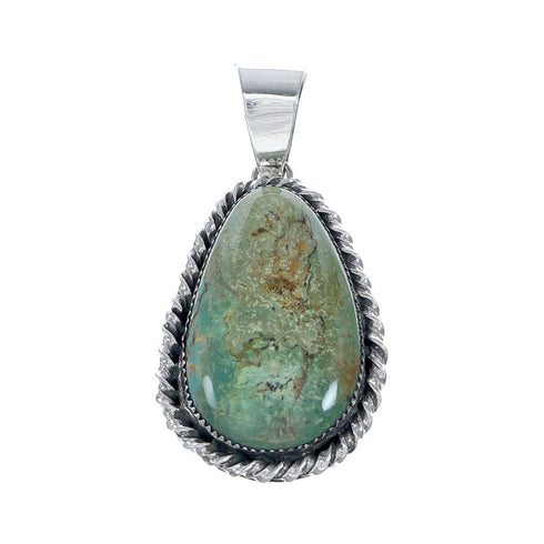 Authentic Navajo Kingman Turquoise Sterling Silver Pendant NN20717