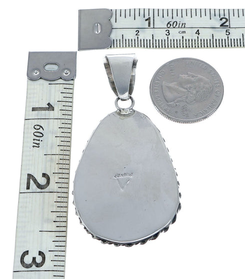 Authentic Navajo Kingman Turquoise Sterling Silver Pendant NN20717