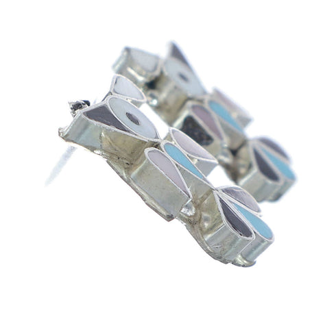 Zuni Thunderbird Sterling Silver Multicolor Post Earrings NX11945
