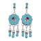 Sterling Silver Zuni Indian Sunface Multicolor Inlay Post Dangle Earrings NX11946