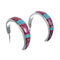 Native American Turquoise And Opal Zuni Sterling Silver Post Hoop Earrings NX11941